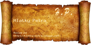 Hlatky Petra névjegykártya