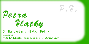 petra hlatky business card